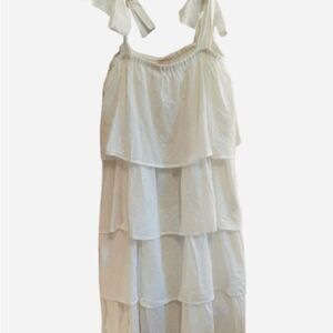 Victoria Dunn White Sleeveless Tiered Sundress NWT